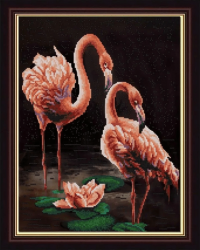 Вышивка бисером фламинго 